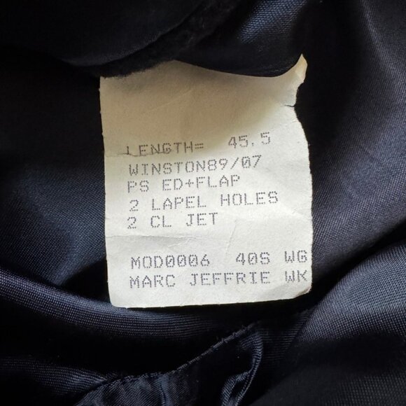 Vintage 1970s Navy Blue 100% Wool Made in England Double Breasted Trench Coat - Picture 10 of 11